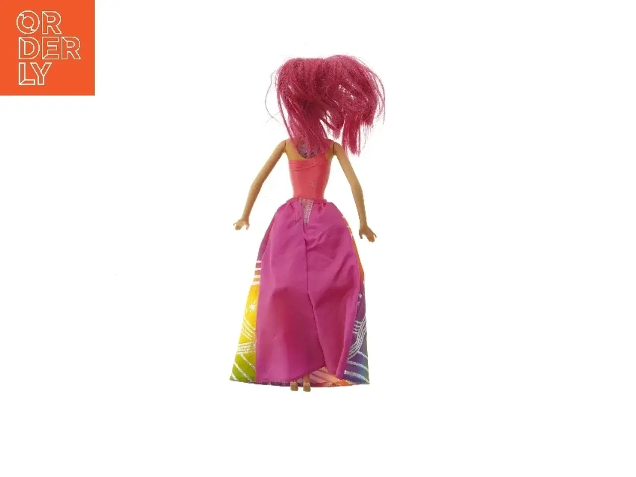 Billede 4 - Brugt modedukke med farverig kjole fra Barbie (str. 32 cm)