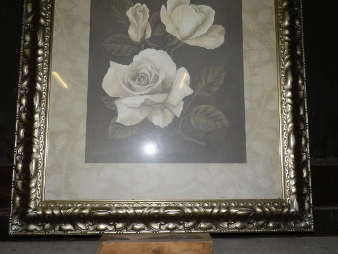 Billede 3 - Rose billede i meget flot bred sølvramme