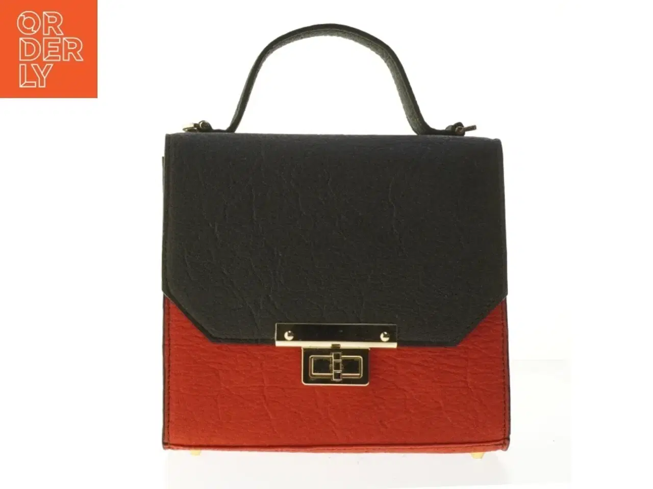 Billede 1 - Håndtaske i sort og rød (str. 21x19 cm)