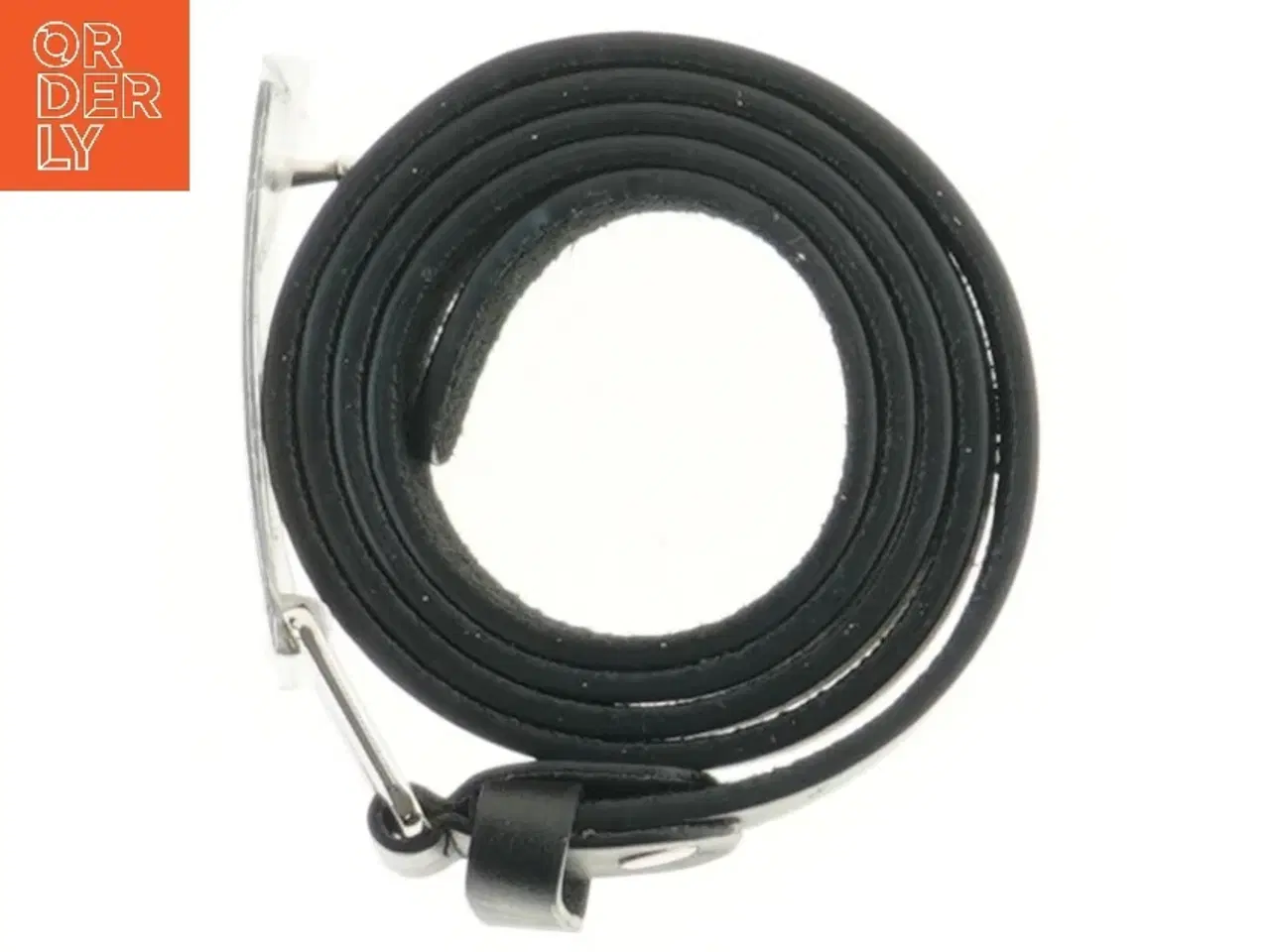 Billede 3 - Sort læderbælte med spænde fra Poise (str. 125 cm)