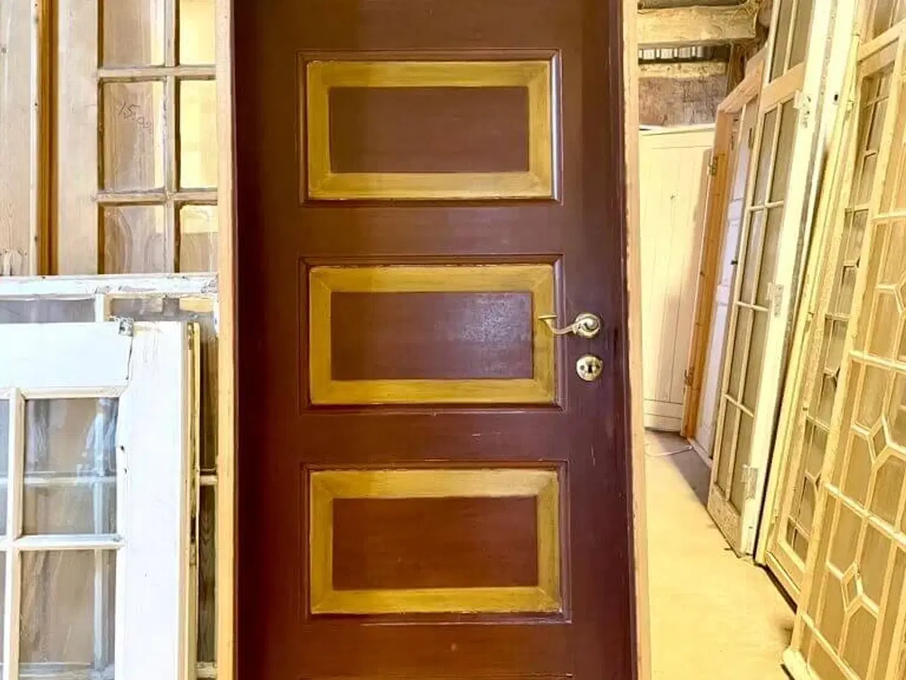 Billede 2 - Smal fyldningsdør i empire-stil m. karm