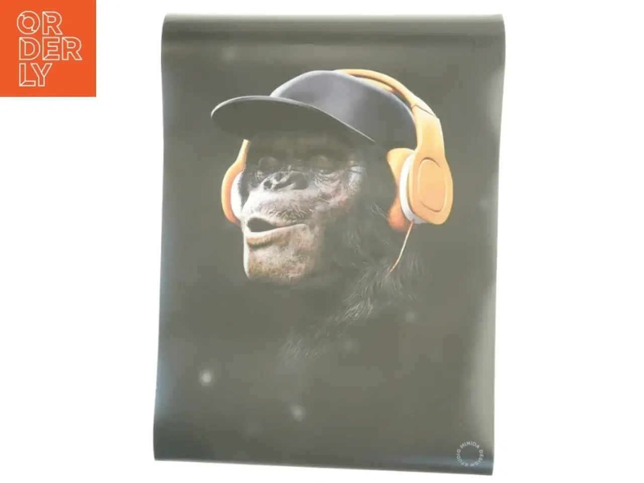 Billede 1 - Plakat med abe iført hovedtelefoner fra Minida Design Studio (str. 50 x 70)