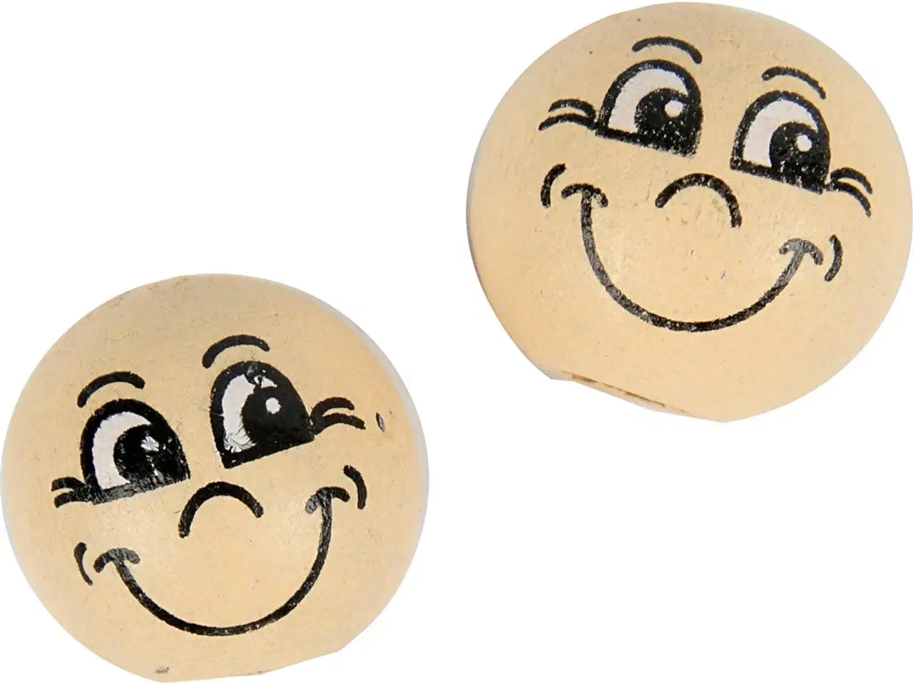 Billede 1 - Lys Pudder Træperler 12 mm - 20 stk. til DIY