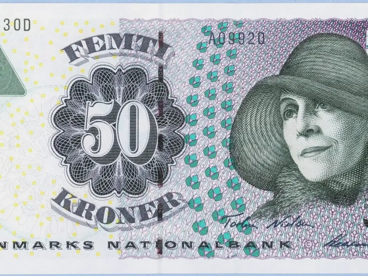 Billede 1 - DK. 2 stk. 50 kr. sedler fra 2001