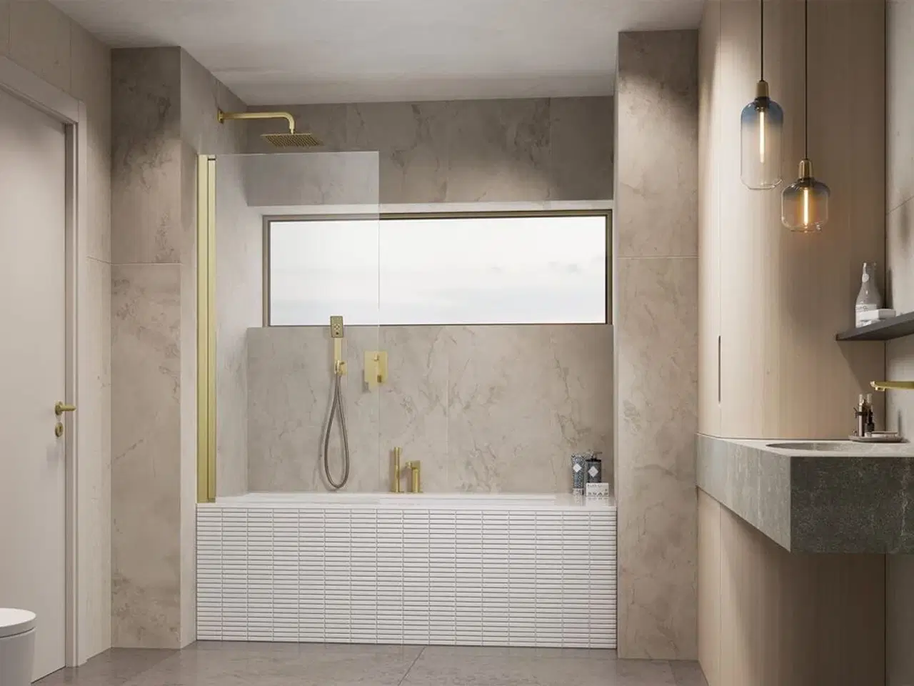 Billede 3 - Børstet Guld Badekarvæg STRØMBERG