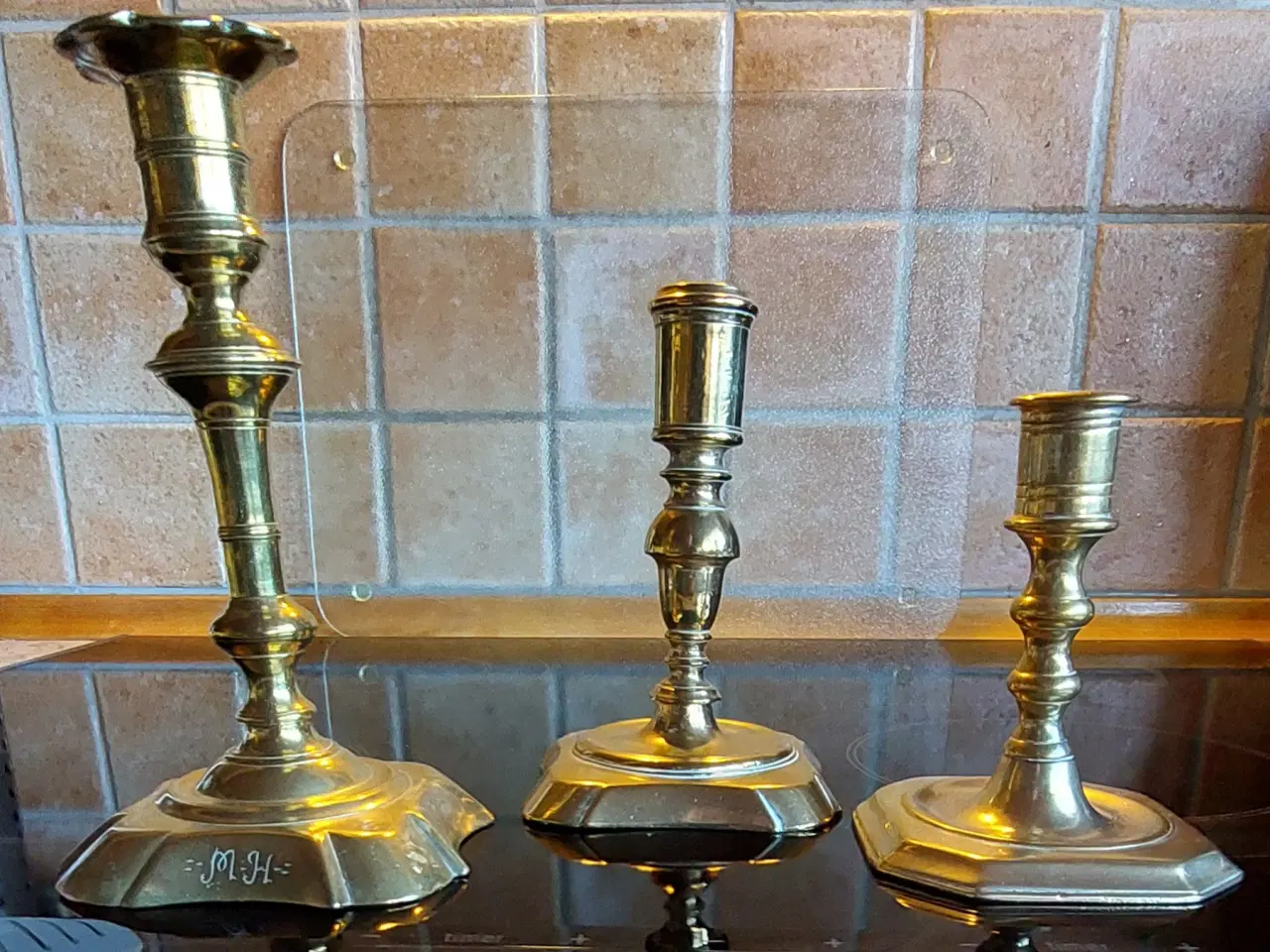 Billede 1 - 1700TALS MESSING LYSESTAGER - samlet pris !