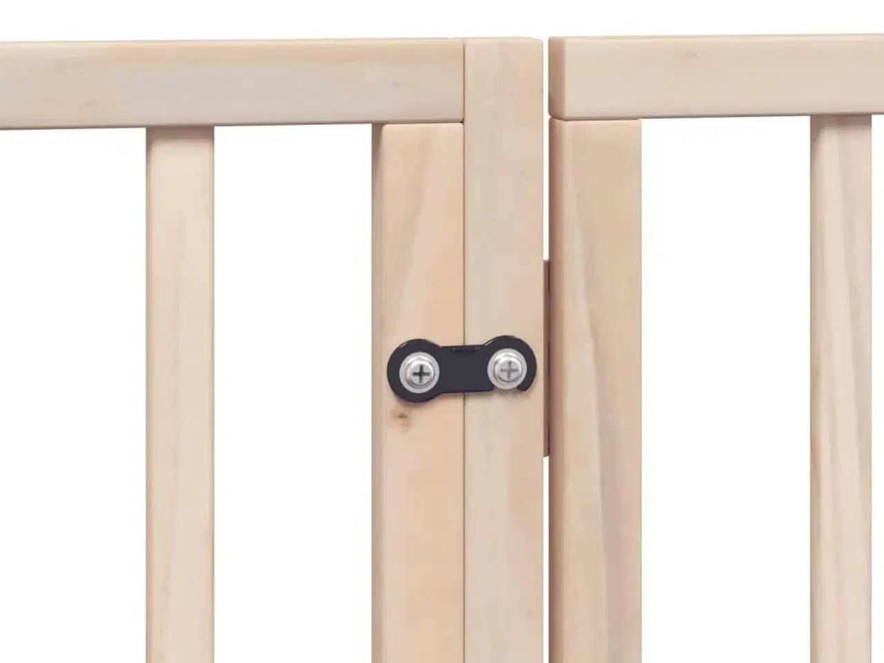 Billede 9 - Hundegitter med dør, foldbar, 4 paneler, 320 cm, poppeltræ