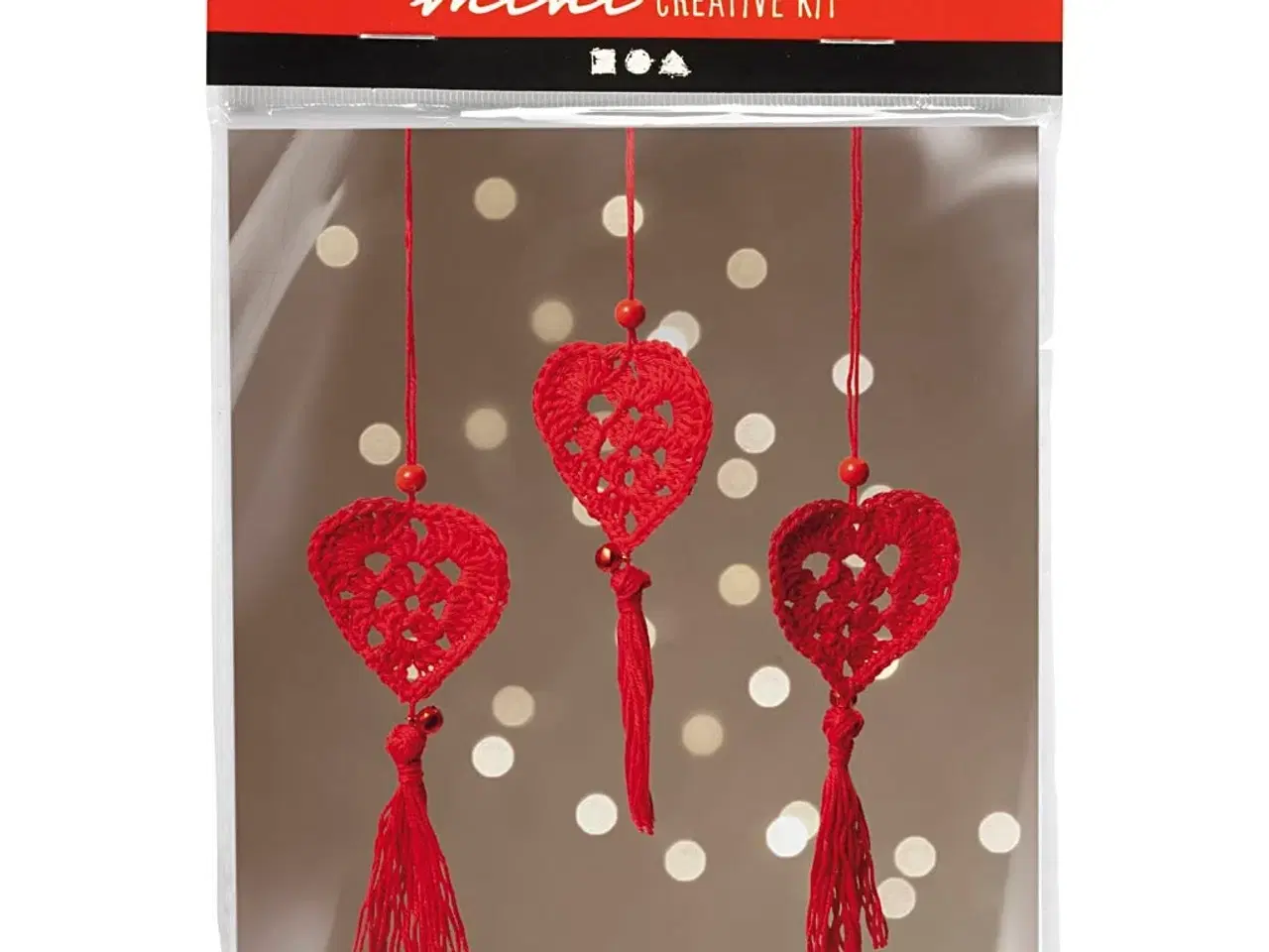 Billede 1 - Mini Hækling Kit: Hjerte til Juleophæng