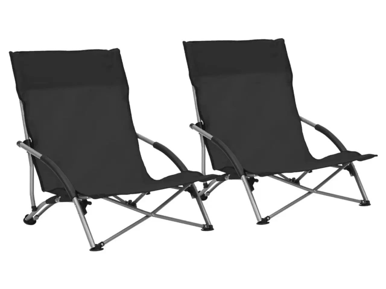 Billede 1 - Foldbare strandstole 2 stk. stof sort