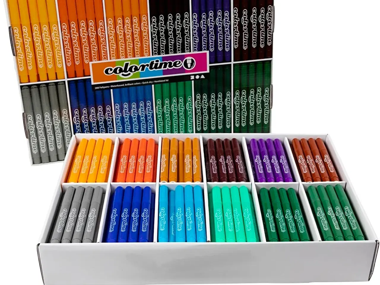 Billede 1 - Colortime Tusch, streg 5 mm, suppleringsfarver, 12x24stk./ 1 pk.