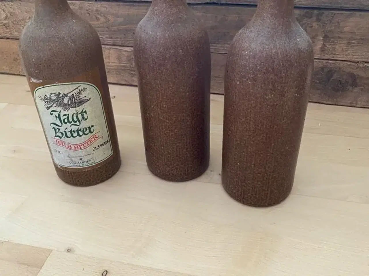 Billede 1 - 3 brune flasker 26 cm