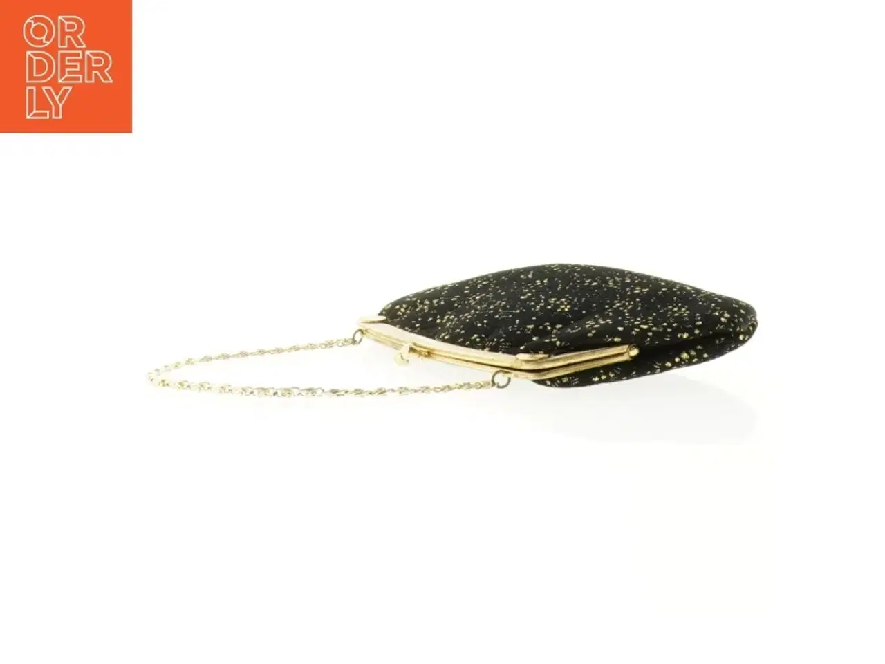 Billede 2 - Sort aften clutch med guldkæde (str. 19 x 15 cm)