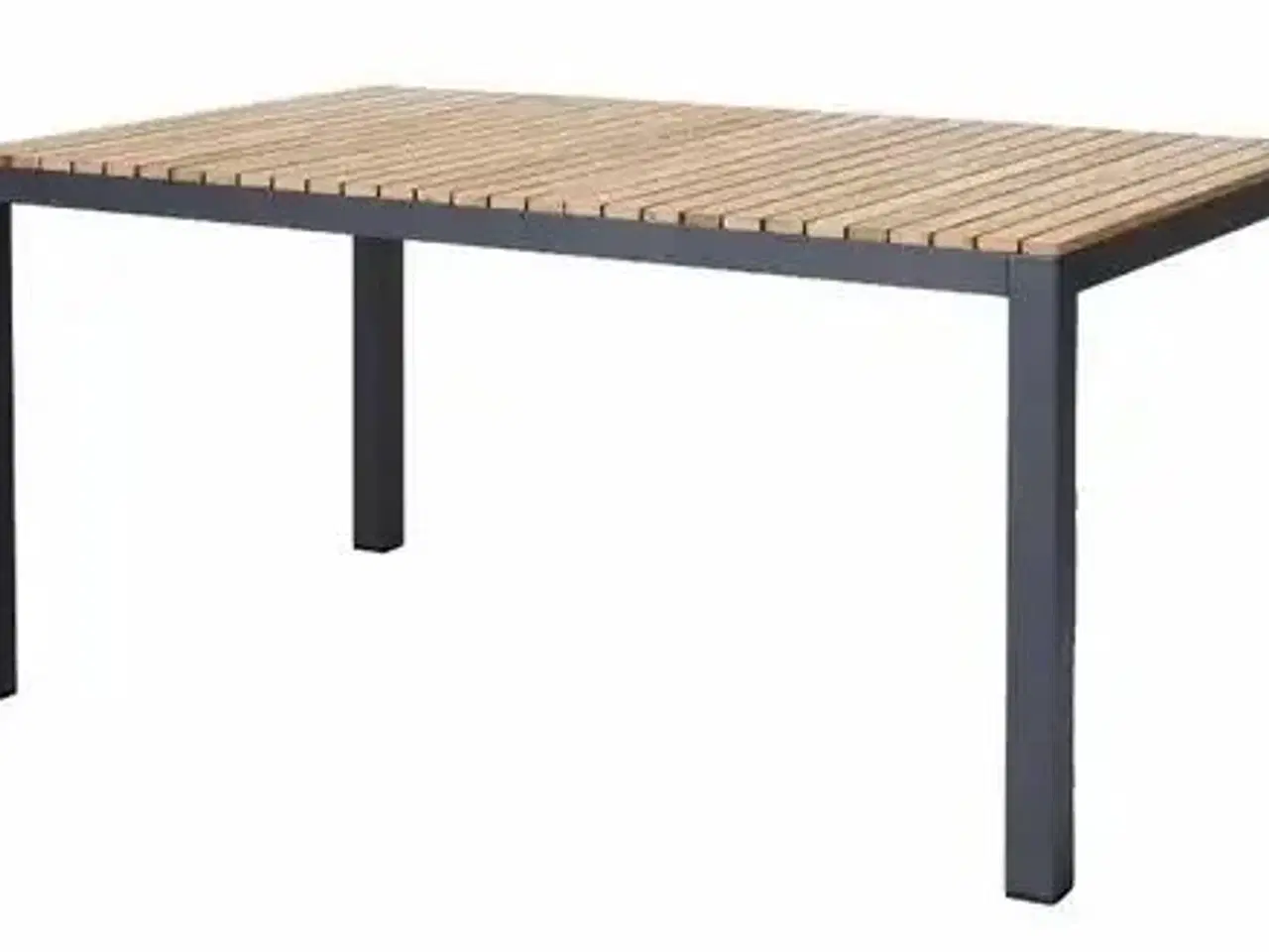 Billede 3 - Havemøbelsæt med teak bord og stole ( bord og 4 blå stole )