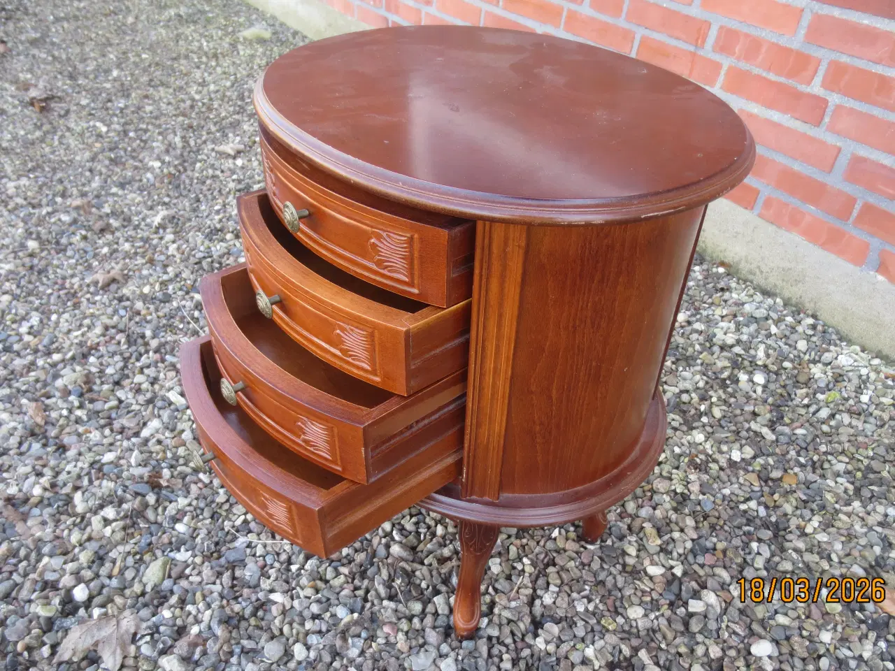 Billede 4 - 1 stk Retro Ovalt Sidebord