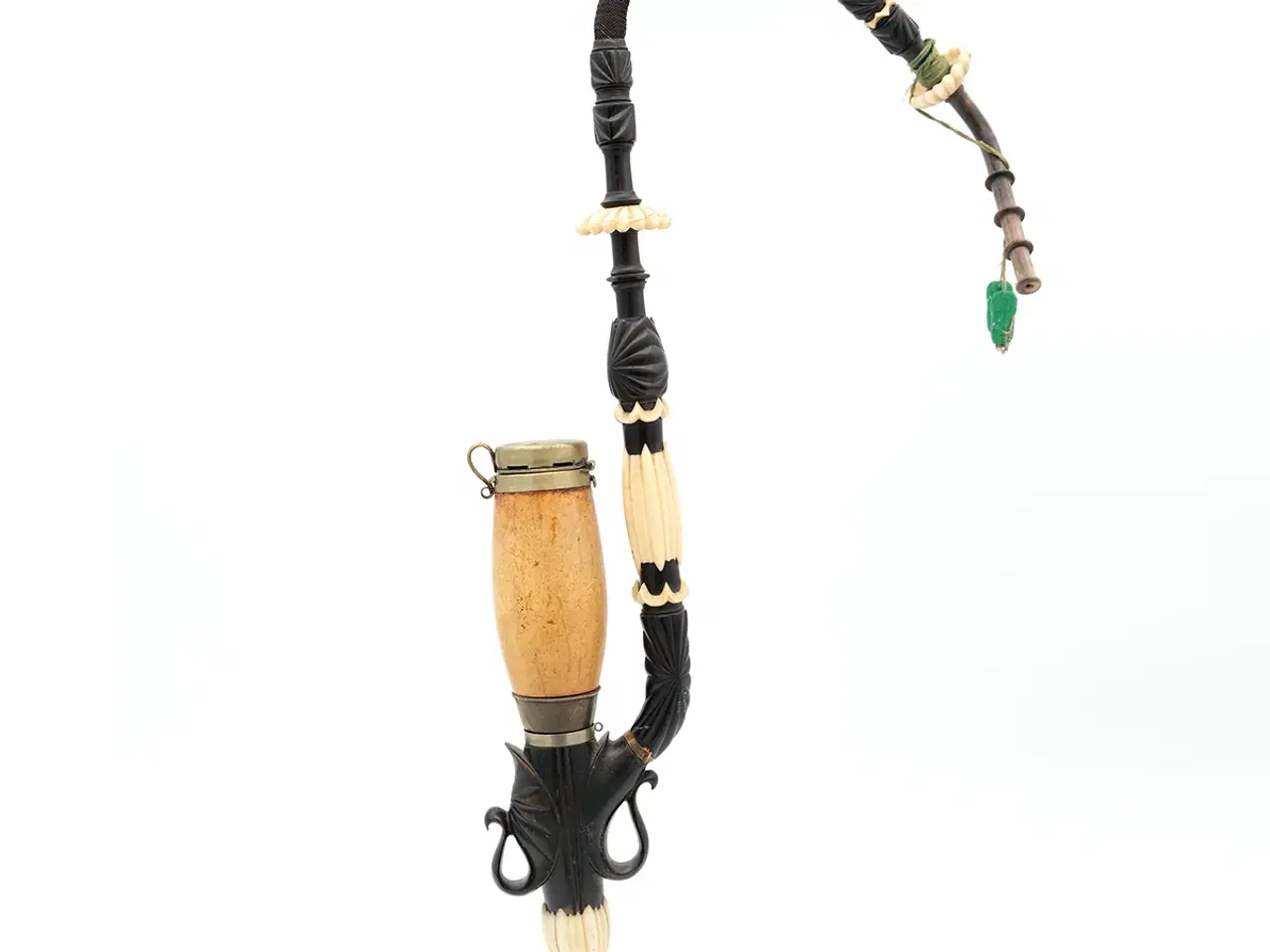 Billede 1 - Antik Alpepibe med mærskumshoved, horn og ben