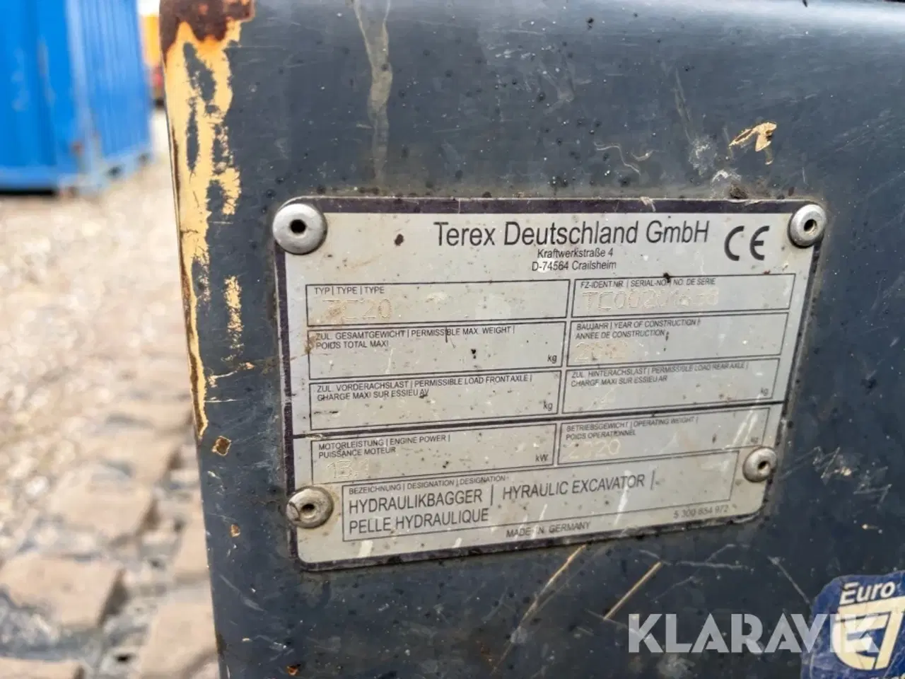 Billede 9 - Gravemaskine Terex TC20 med Tiltfunktion