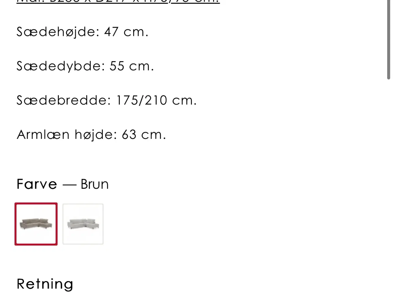 Billede 4 - Sofa Hojre vendt