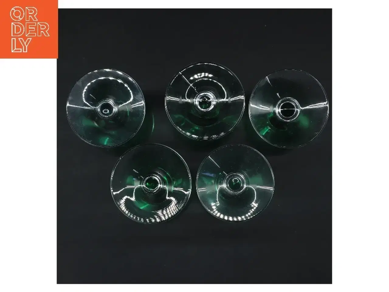 Billede 2 - Grønne Ulla vinglas, 5 stk (str. 5 stk Ø 6,5 cm længde 15 cm)