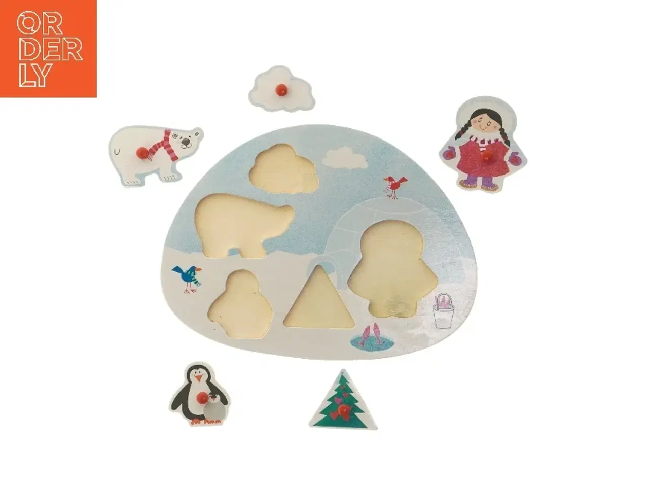 Billede 4 - Billedpuslespil i isbjørn-tema (str. Ø 26x Ø 20 cm)