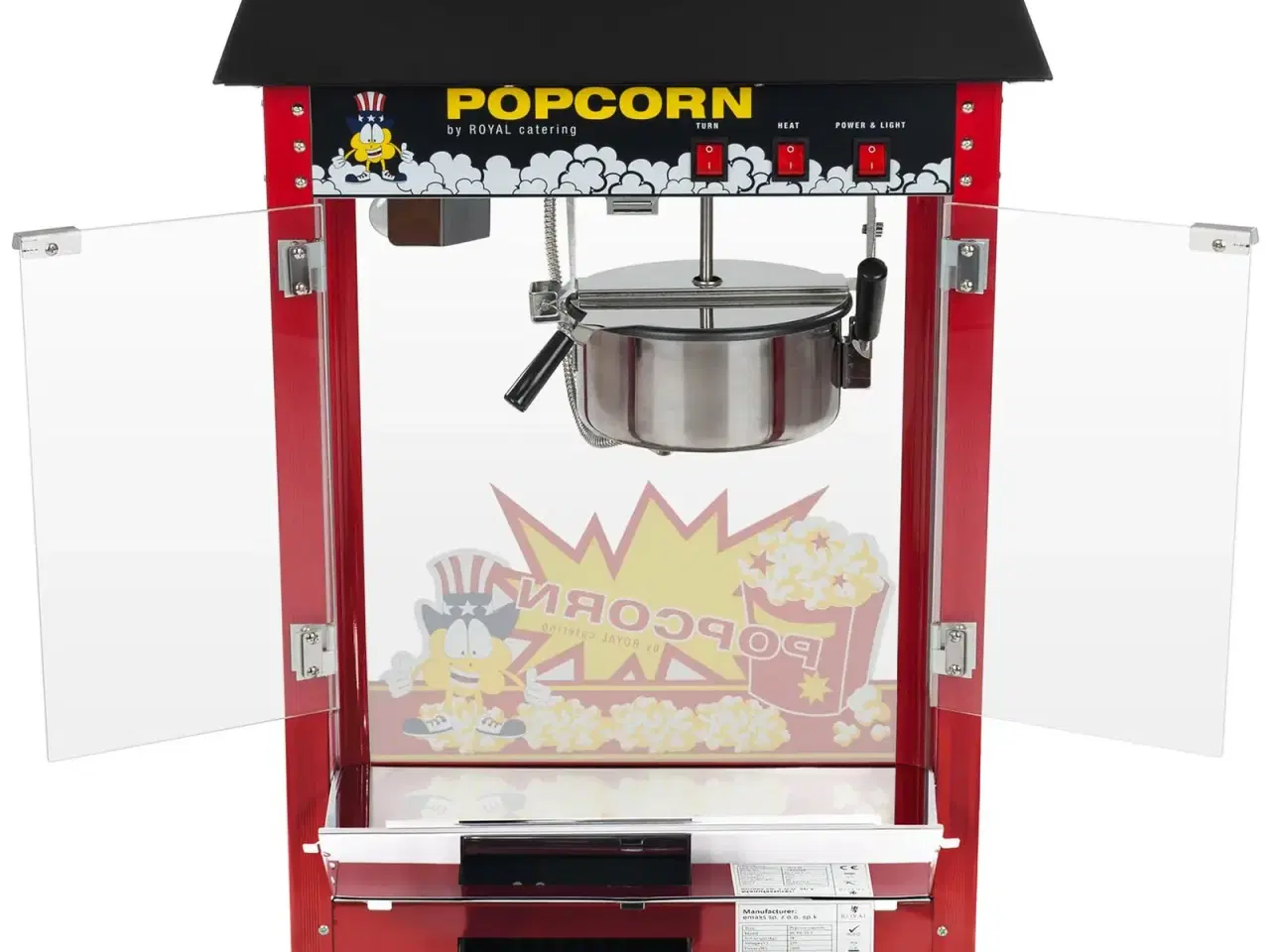 Billede 2 -  Popcornmaskine 88 L – 1500 W – sort tag