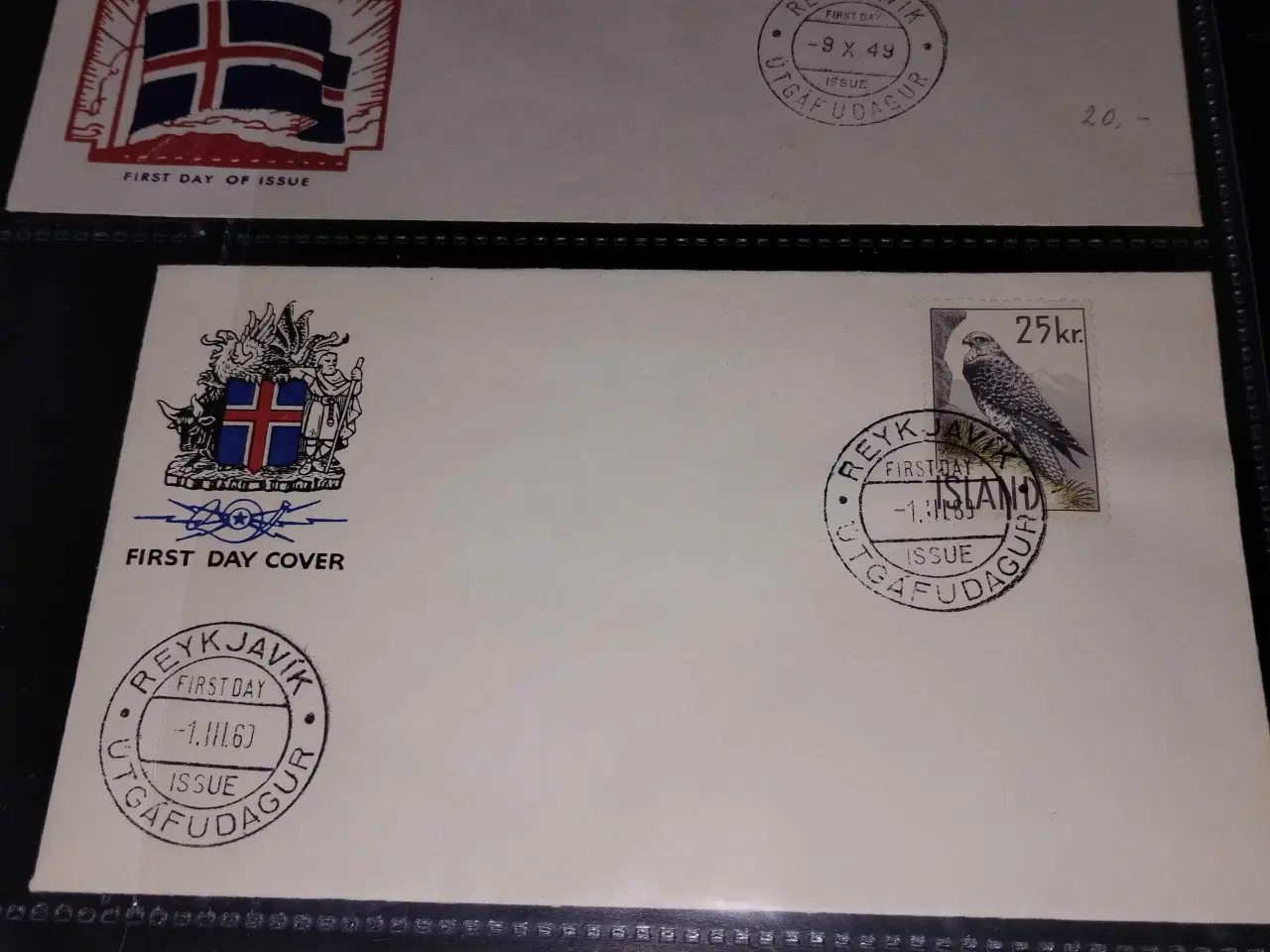 Billede 3 - Islandske første dag kuverter 