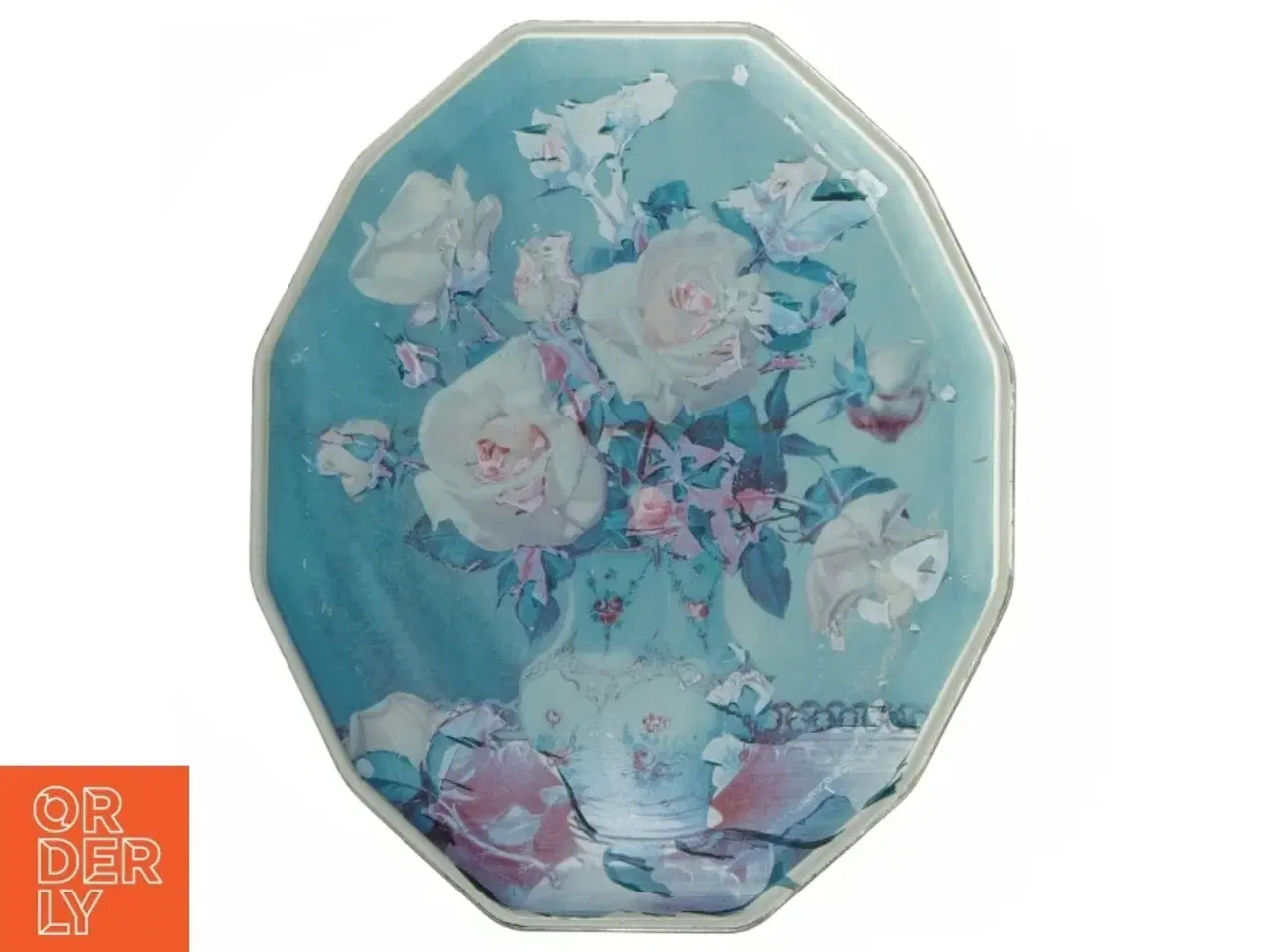 Billede 1 - Vintage kagedåse med blomsterdesign (str. 21x18 cm)