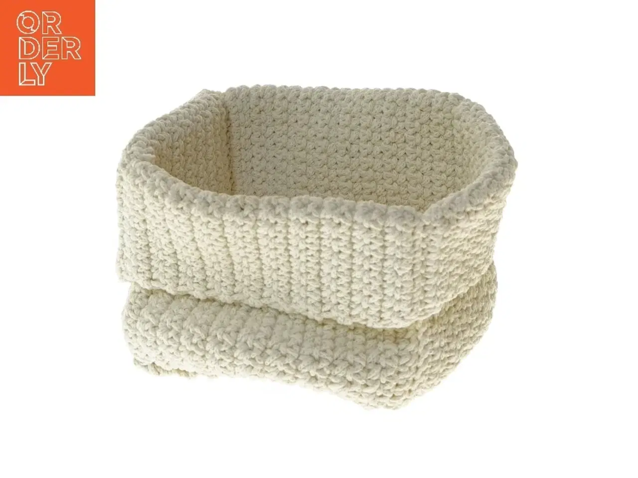 Billede 1 - Hæklet opbevaringskurv (str. 15x15x8 cm)