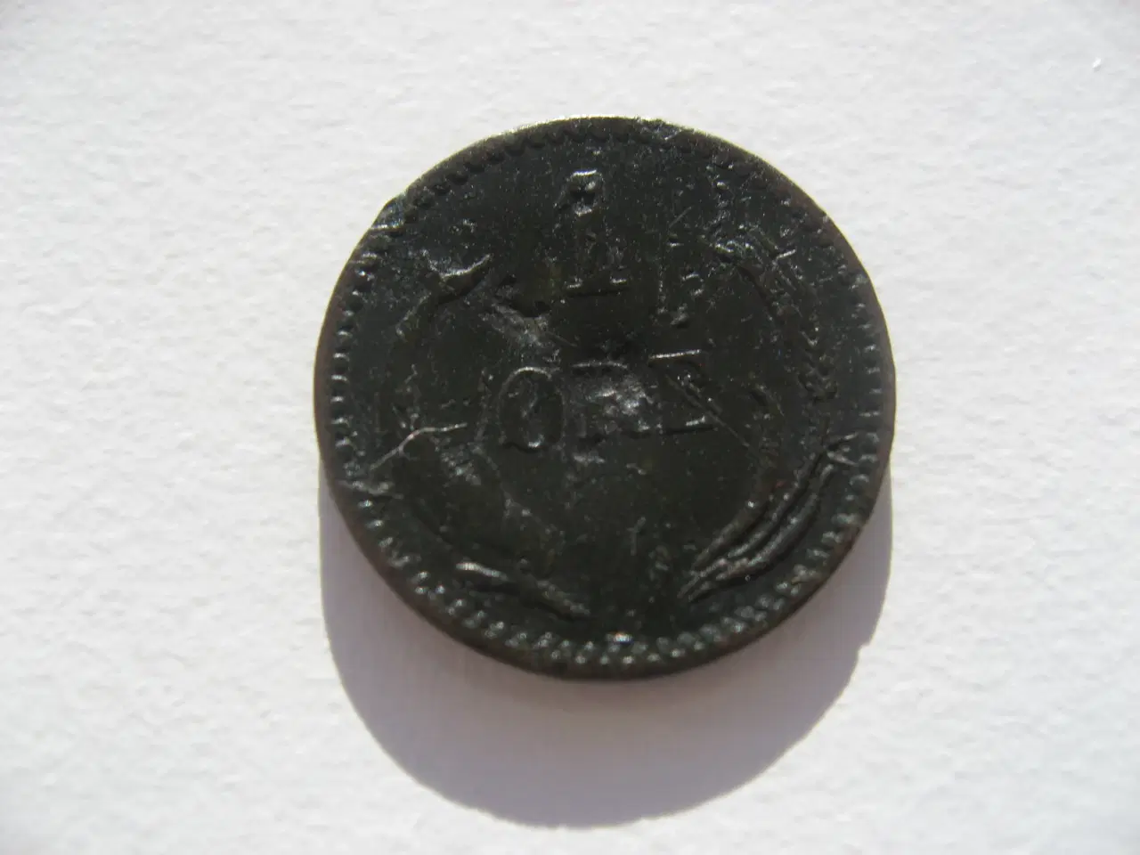 Billede 2 - Delfin 1 øre 1880 en af de gode