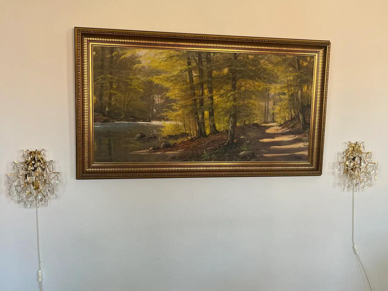 Billede 2 - Lysekrone og 2 stk lampetter