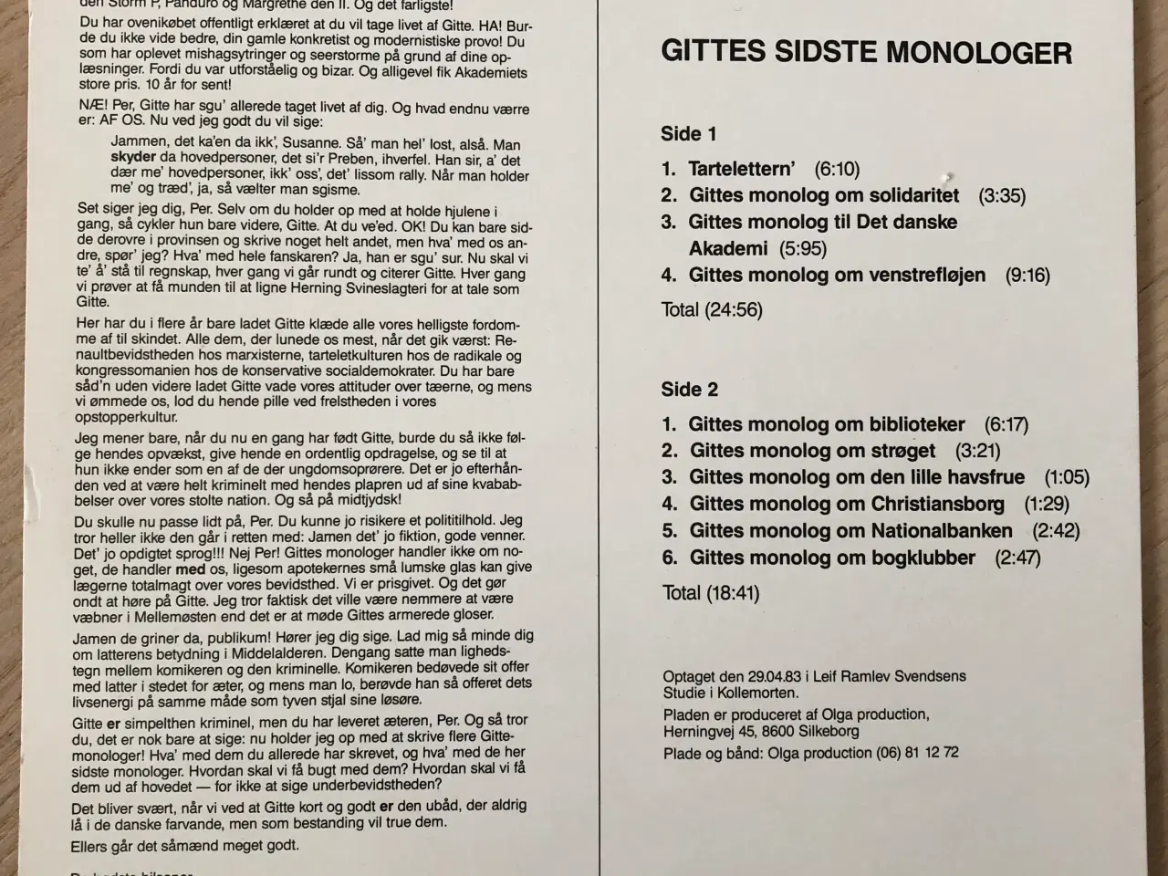 Billede 4 - Per Højholt: Gittes Monologer