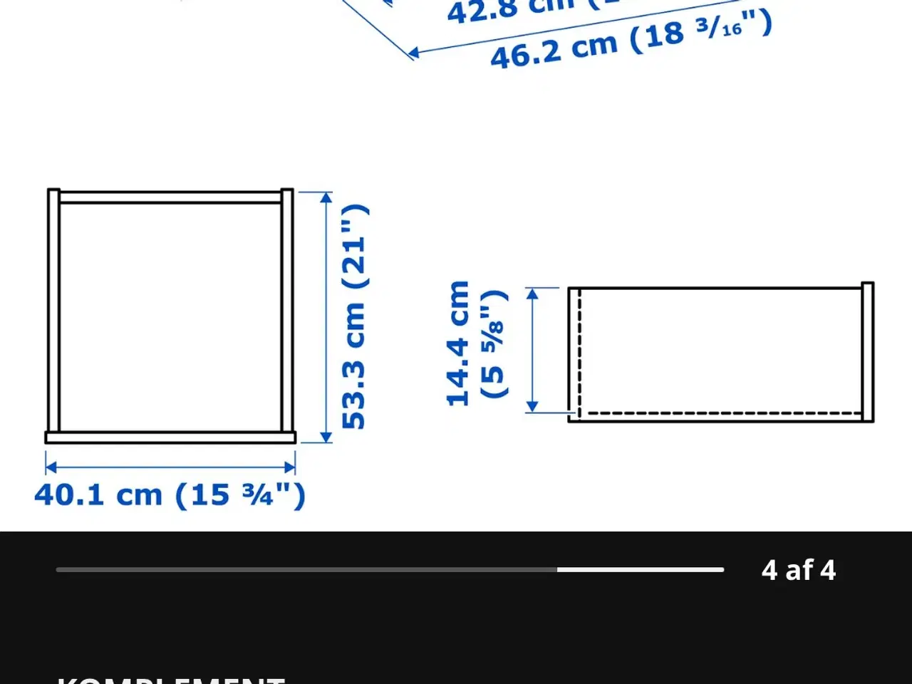 Billede 3 - To uåbnet IKEA PAX skuffer med glasfront 50x58
