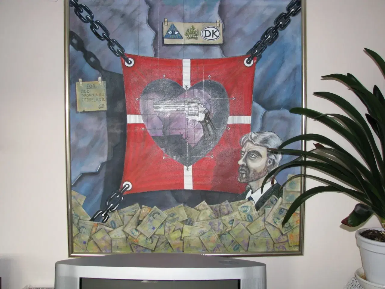 Billede 2 - Oliemaleri m. collage.
