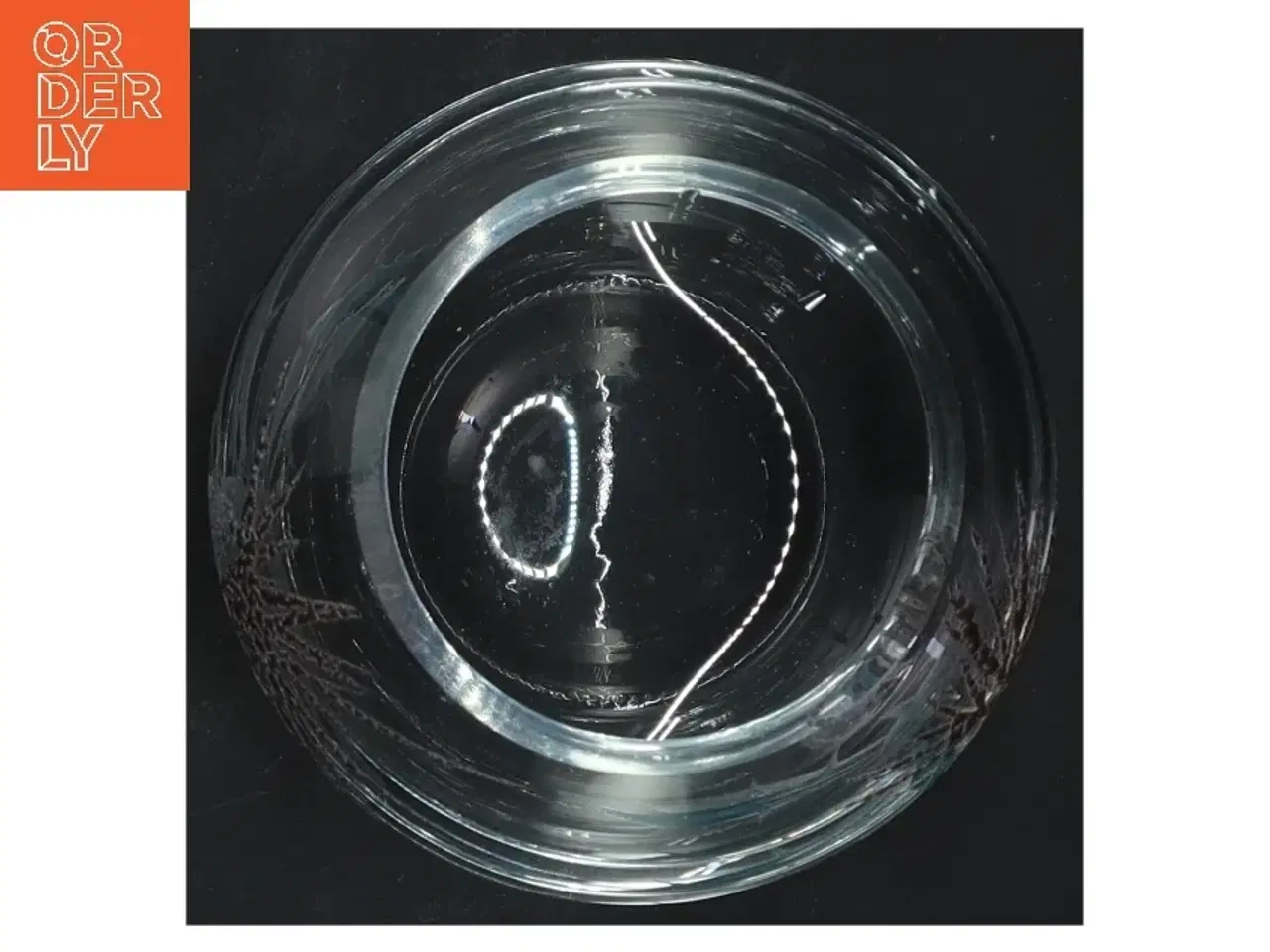 Billede 2 - Rund glas vase med udsmykning (str. Ø 13 cm)