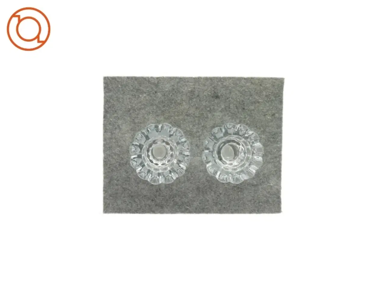 Billede 2 - Lysestager af glas (et par) (str. H 6 cm. )