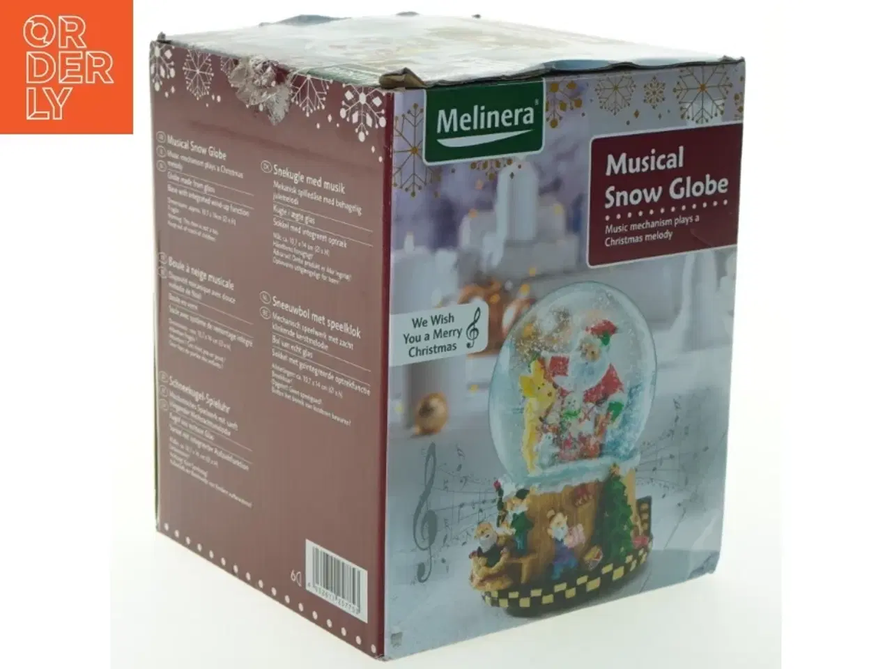 Billede 2 - Musikalsk snekugle med juletema fra Melinera (str. 13x10 cm)