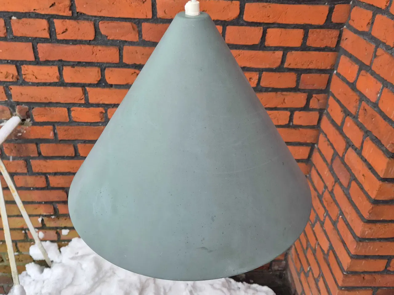 Billede 2 - Gråblå kegleformet retrolampe