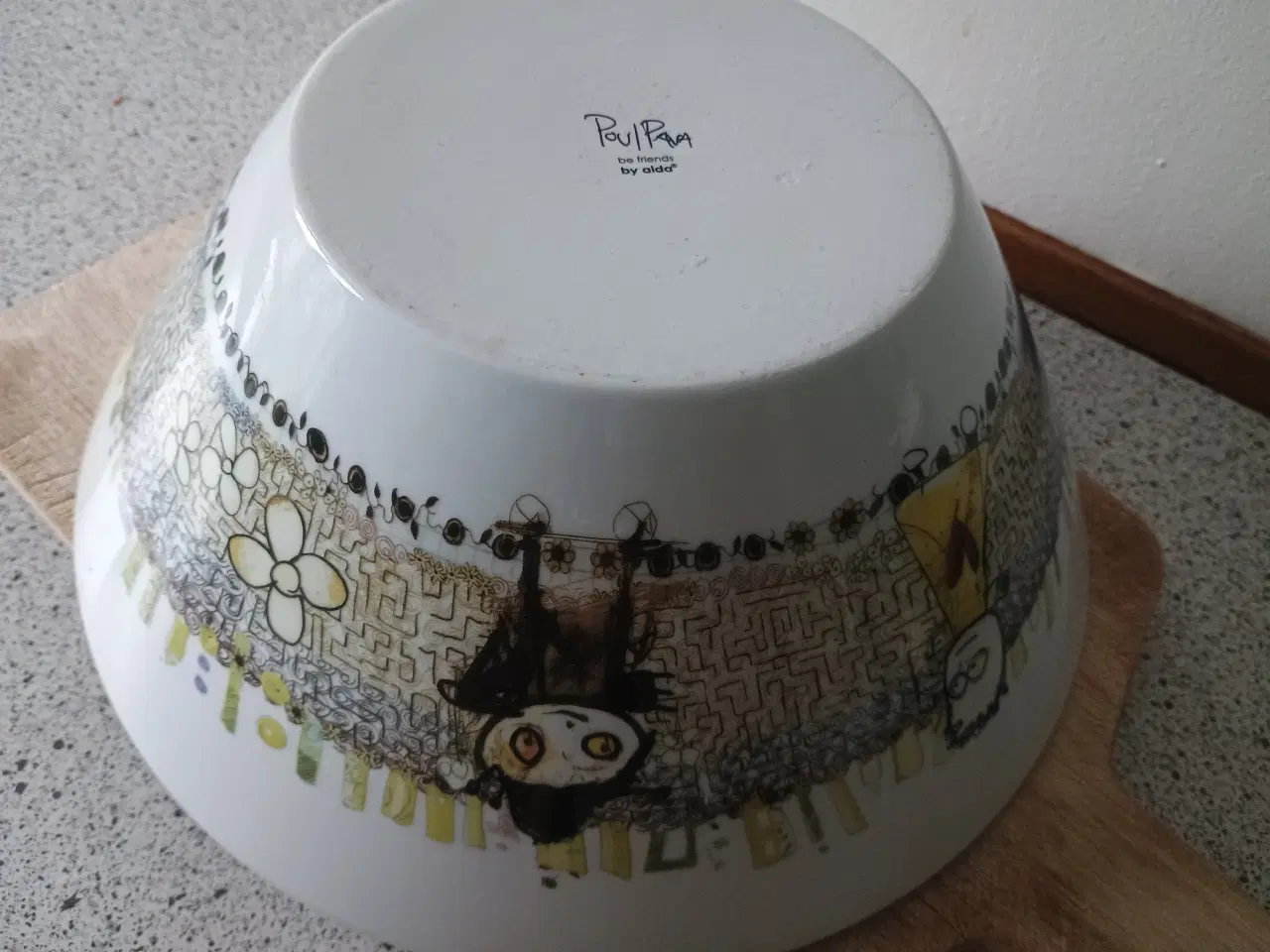 Billede 3 - Poul Pava stor skål med tegninger, ny