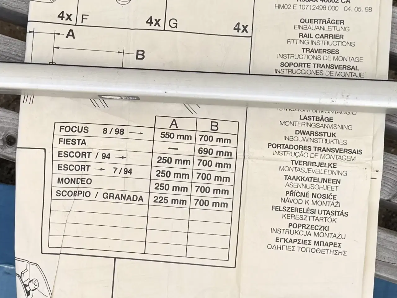 Billede 2 - Originale Tagbøjler til Ford - til tagræling