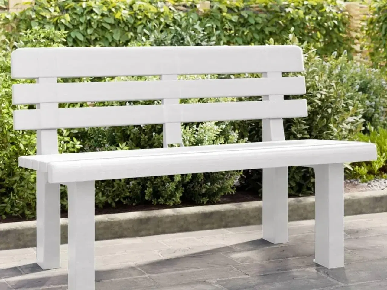 Billede 1 - Havebænk 110x52x71 cm polypropylen hvid