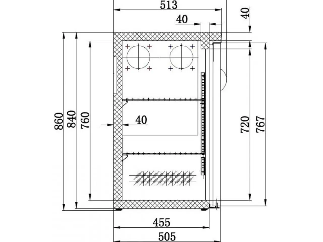 Billede 2 - Professionel barkølebord – sort – 2542x513x860 mm