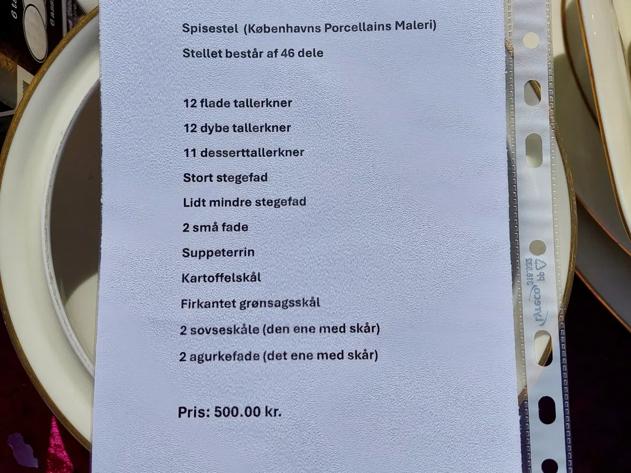 Billede 2 - Ældre spisestel med guldkant