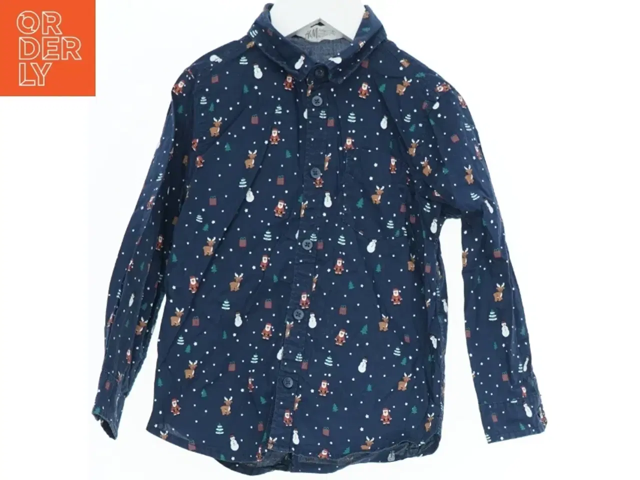 Billede 1 - Børneskjorte med julemotiv fra H&M (str. 104)