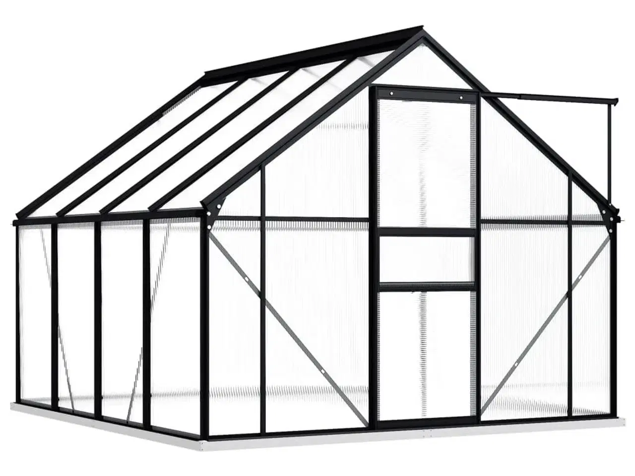 Billede 2 - Drivhus med fundamentramme 3,3 m² aluminium antracitgrå