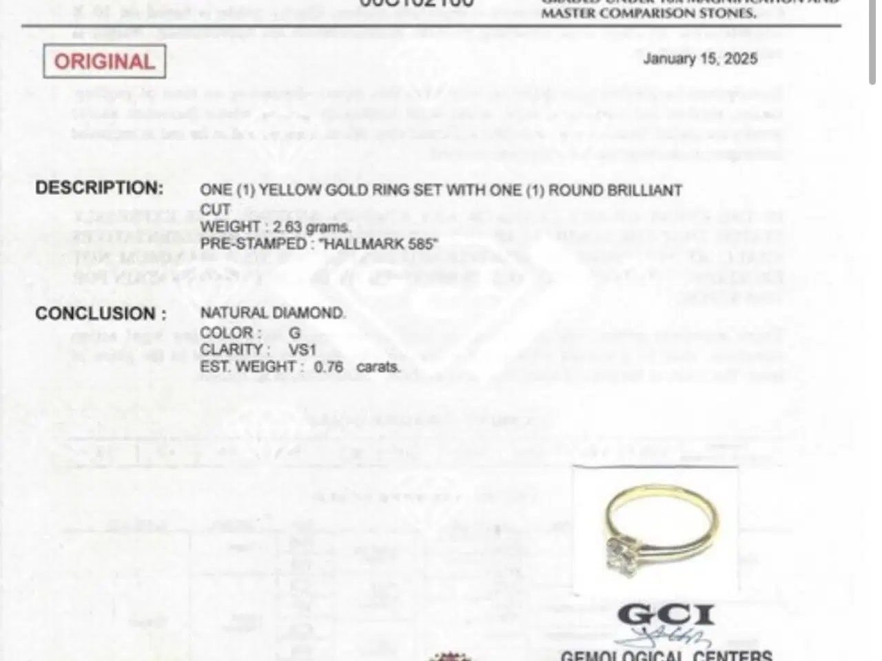 Billede 6 - Naturlig Diamantring 0.76ct