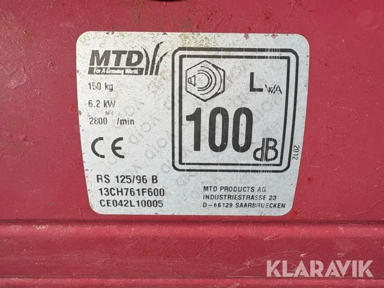 Billede 5 - Græsslåmaskine MTD RS 125/96 B