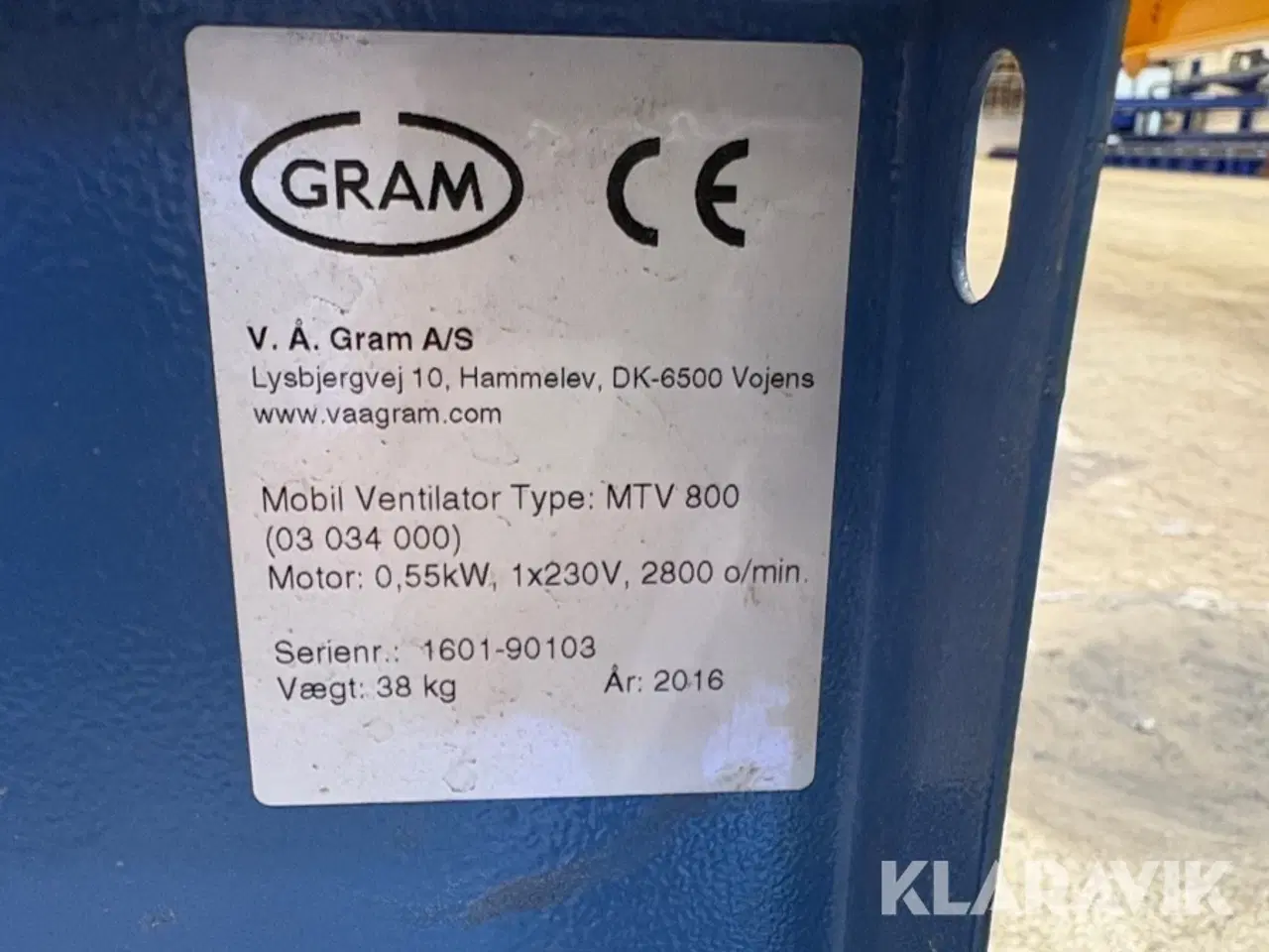 Billede 9 - Mobilt ventilator Gram MTW 800