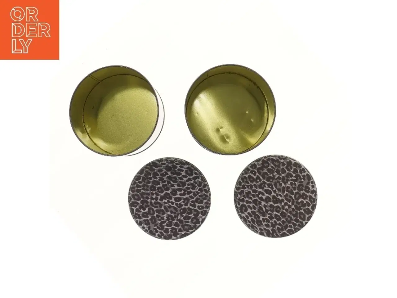 Billede 2 - Dekorative opbevaringsdåser med leopardprint (str. 2 stk Ø 16 cm længde 15,5 cm)