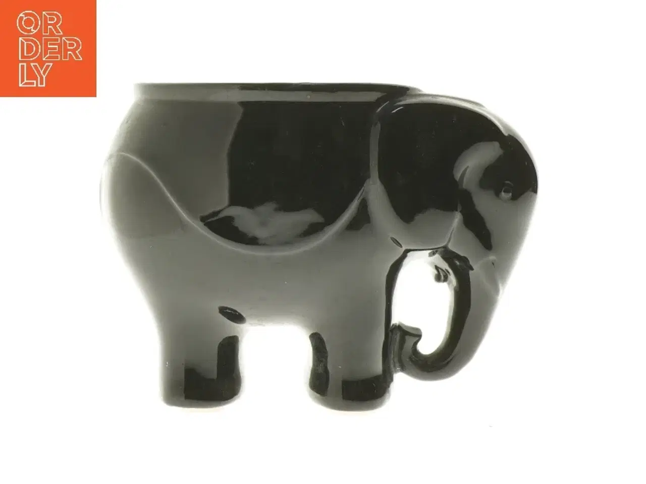 Billede 1 - Sort elefantformet krukke fra Guldkroken (str. Ø 14x20x16 cm)