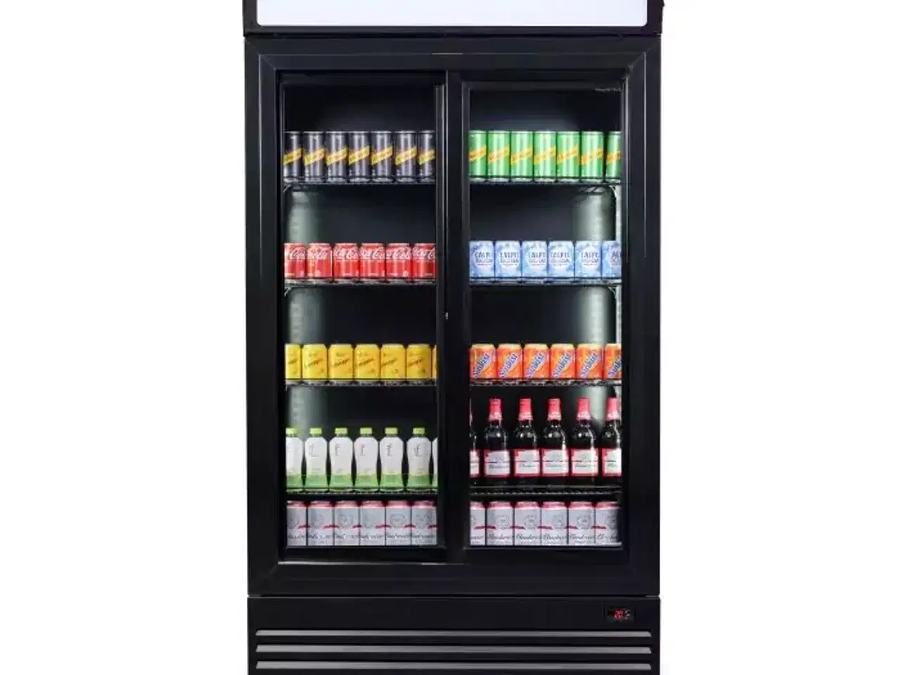 Billede 1 -  Displaykøleskab 780 L – sort – med skydedøre