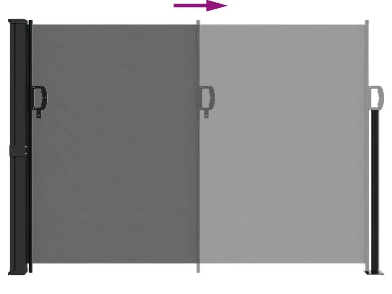 Billede 5 - Udtrækkelig sidemarkise antracit 140x500 cm